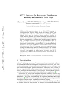 ASTD Patterns for Integrated Continuous Anomaly Detection In Data Logs