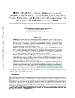 MSEG-VCUQ: Multimodal SEGmentation with Enhanced Vision Foundation Models, Convolutional Neural Networks, and Uncertainty Quantification for High-Speed Video Phase Detection Data