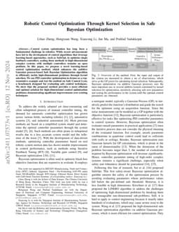 Robotic Control Optimization Through Kernel Selection in Safe Bayesian
  Optimization