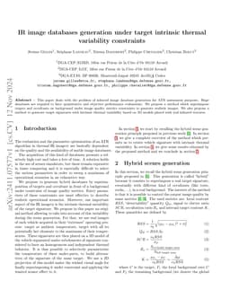 IR image databases generation under target intrinsic thermal variability
  constraints