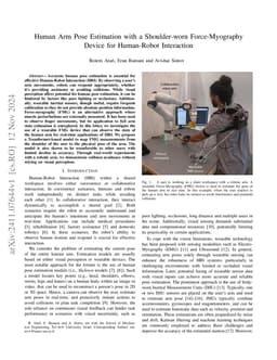 Human Arm Pose Estimation with a Shoulder-worn Force-Myography Device for Human-Robot Interaction
