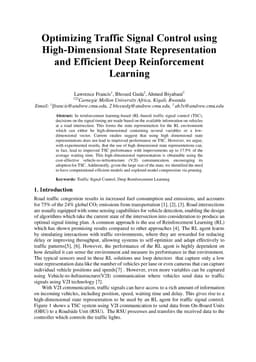 Optimizing Traffic Signal Control using High-Dimensional State
  Representation and Efficient Deep Reinforcement Learning