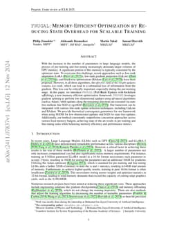 FRUGAL: Memory-Efficient Optimization by Reducing State Overhead for
  Scalable Training