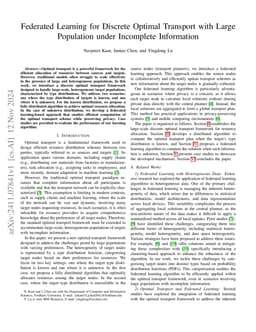 Federated Learning for Discrete Optimal Transport with Large Population
  under Incomplete Information