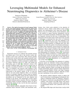 Leveraging Multimodal Models for Enhanced Neuroimaging Diagnostics in
  Alzheimer's Disease