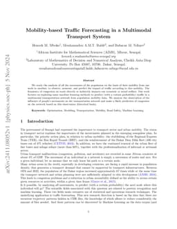Mobility-based Traffic Forecasting in a Multimodal Transport System