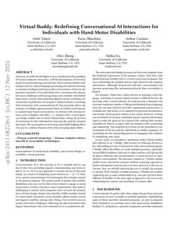 Virtual Buddy: Redefining Conversational AI Interactions for Individuals
  with Hand Motor Disabilities