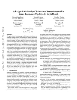 A Large-Scale Study of Relevance Assessments with Large Language Models:
  An Initial Look