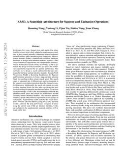 SASE: A Searching Architecture for Squeeze and Excitation Operations