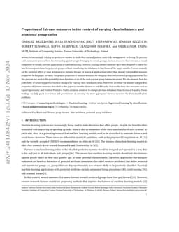 Properties of fairness measures in the context of varying class imbalance and protected group ratios