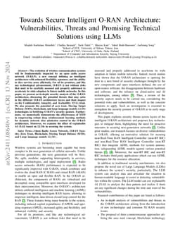 Towards Secure Intelligent O-RAN Architecture: Vulnerabilities, Threats
  and Promising Technical Solutions using LLMs