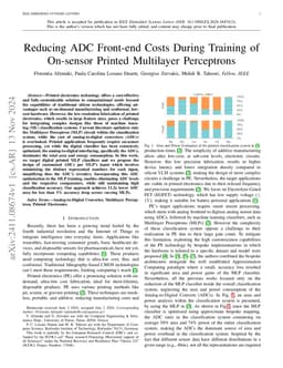 Reducing ADC Front-end Costs During Training of On-sensor Printed
  Multilayer Perceptrons