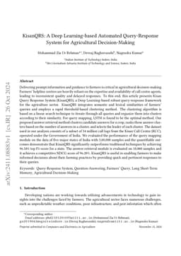 KisanQRS: A Deep Learning-based Automated Query-Response System for
  Agricultural Decision-Making