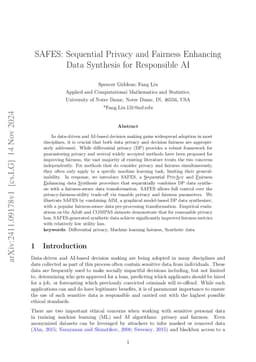 SAFES: Sequential Privacy and Fairness Enhancing Data Synthesis for
  Responsible AI