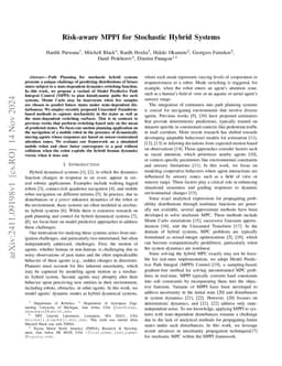 Risk-aware MPPI for Stochastic Hybrid Systems