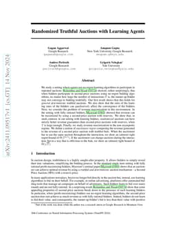 Randomized Truthful Auctions with Learning Agents