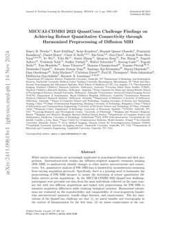 MICCAI-CDMRI 2023 QuantConn Challenge Findings on Achieving Robust
  Quantitative Connectivity through Harmonized Preprocessing of Diffusion MRI