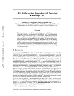 LLM Hallucination Reasoning with Zero-shot Knowledge Test