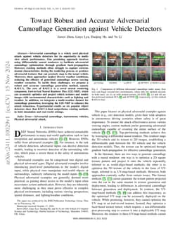 Toward Robust and Accurate Adversarial Camouflage Generation against
  Vehicle Detectors