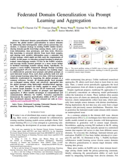 Federated Domain Generalization via Prompt Learning and Aggregation