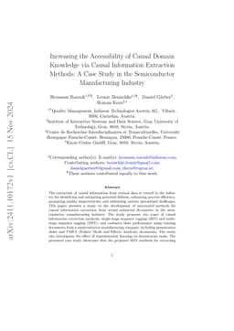 Increasing the Accessibility of Causal Domain Knowledge via Causal
  Information Extraction Methods: A Case Study in the Semiconductor
  Manufacturing Industry