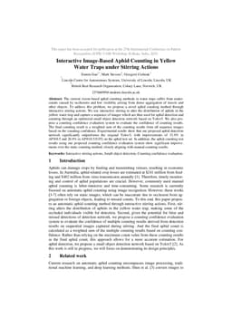 Interactive Image-Based Aphid Counting in Yellow Water Traps under
  Stirring Actions