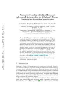 Normative Modeling for AD Diagnosis and Biomarker Identification
