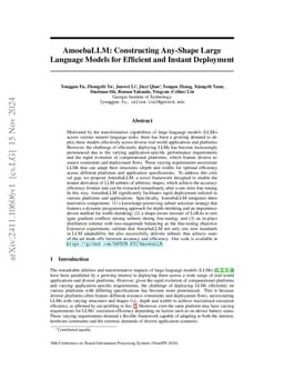 AmoebaLLM: Constructing Any-Shape Large Language Models for Efficient
  and Instant Deployment