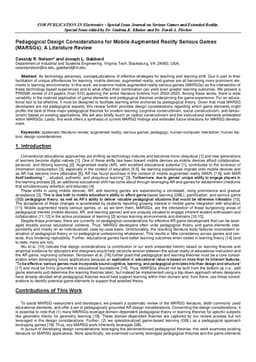 Pedagogical Design Considerations for Mobile Augmented Reality Serious
  Games (MARSGs): A Literature Review