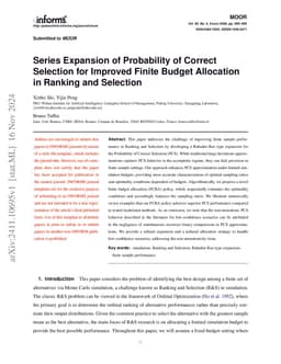 Series Expansion of Probability of Correct Selection for Improved Finite
  Budget Allocation in Ranking and Selection