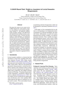 JuniperLiu at CoMeDi Shared Task: Models as Annotators in Lexical Semantics Disagreements