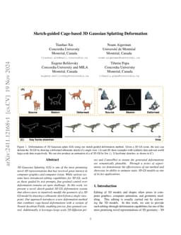 Sketch-guided Cage-based 3D Gaussian Splatting Deformation
