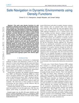 Safe Navigation in Dynamic Environments using Density Functions