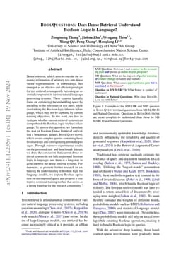 BoolQuestions: Does Dense Retrieval Understand Boolean Logic in
  Language?