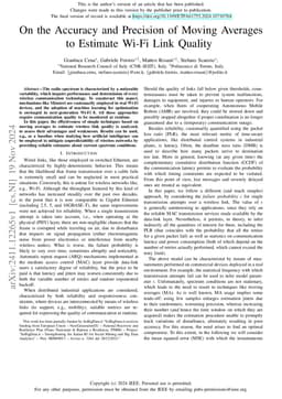 On the Accuracy and Precision of Moving Averages to Estimate Wi-Fi Link
  Quality