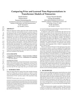 Comparing Prior and Learned Time Representations in Transformer Models
  of Timeseries