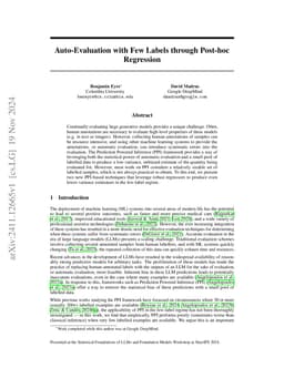 Auto-Evaluation with Few Labels through Post-hoc Regression