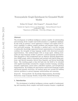 Neurosymbolic Graph Enrichment for Grounded World Models