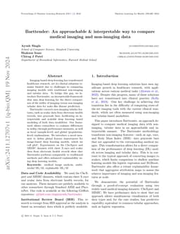 Barttender: An approachable & interpretable way to compare medical
  imaging and non-imaging data