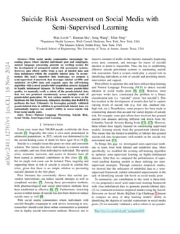 Suicide Risk Assessment on Social Media with Semi-Supervised Learning