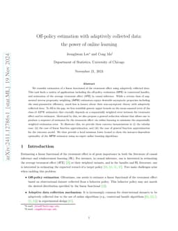 Off-policy estimation with adaptively collected data: the power of
  online learning