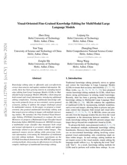 Visual-Oriented Fine-Grained Knowledge Editing for MultiModal Large
  Language Models