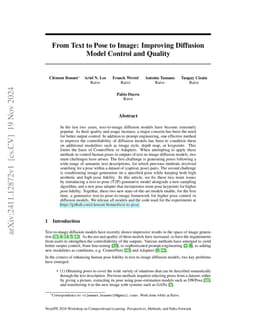 From Text to Pose to Image: Improving Diffusion Model Control and
  Quality