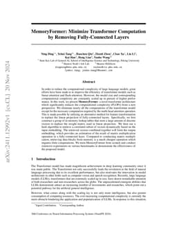 MemoryFormer: Minimize Transformer Computation by Removing
  Fully-Connected Layers
