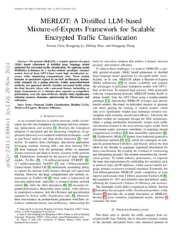 MERLOT: A Distilled LLM-based Mixture-of-Experts Framework for Scalable
  Encrypted Traffic Classification