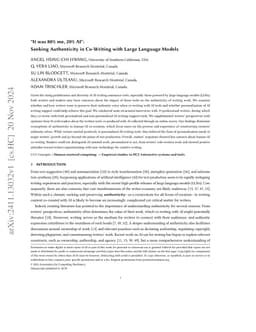"It was 80% me, 20% AI": Seeking Authenticity in Co-Writing with Large
  Language Models