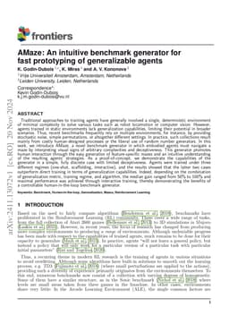 AMaze: An intuitive benchmark generator for fast prototyping of
  generalizable agents