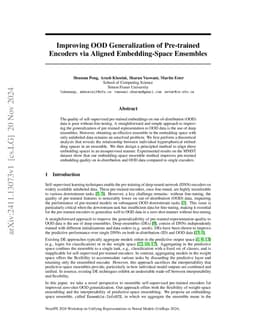 Improving OOD Generalization of Pre-trained Encoders via Aligned
  Embedding-Space Ensembles