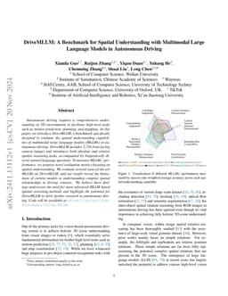 DriveMLLM: A Benchmark for Spatial Understanding with Multimodal Large
  Language Models in Autonomous Driving