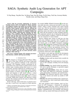 SAGA: Synthetic Audit Log Generation for APT Campaigns
